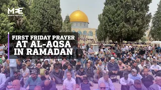 Thousands of Palestinians attend Friday prayers at al-Aqsa mosque