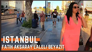 Istanbul Turkey 2021 | Around Fatih Aksaray Istanbul 4k Walking Tour|People In The City|evening walk