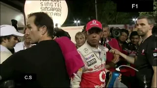 Lewis Hamilton vs Felipe Massa - Media Pen Confrontation - Singapore 2011