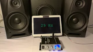 Lepy LP2020A Frequency test (bass crazy moving the woofer speakers)