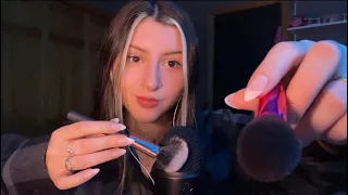 ASMR BRUSHING YOU (brushing away bad energy, layered sounds, whispers)