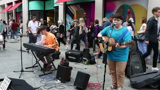 Roe Byrne and Conor Marcus. Cover For the First Time by The Script live from Grafton Street Dublin