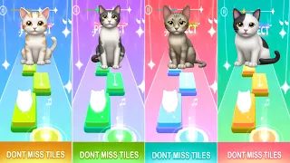 Dancing cat tiles hop With Meow Meow cat song Vs Baby Shark song Vs Imagine Dragons song Vs gummy