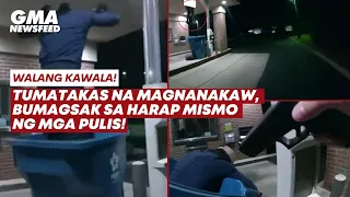 Tumatakas na magnanakaw, bumagsak sa harap mismo ng mga pulis! | GMA News Feed