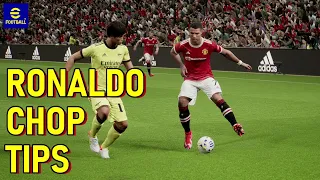 eFootball 2022 Tutorial - Skills/Feints - Chop Turn or Ronaldo Chop | How To Dribble