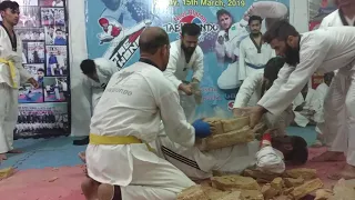 Stone Breaking on Stomach by Sir NooR from Noor Fight Club Karachi Pakistan