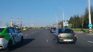 Минск в субботу утром.Дороги города.