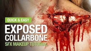 Exposed collarbone Halloween makeup tutorial