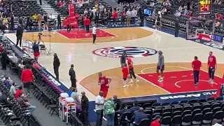 Kristaps Porzingis finished his pre-game warmup with a simple dunk.