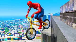 GTA 5 Spiderman BMX Parkour Jumps Fails Ep.8 (Euphoria Ragdolls)