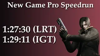 Resident Evil 4 - New Game Pro Speedrun in 1:29:11 (IGT) / 1:27:30 (LRT)