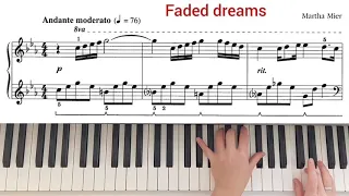 FADED DREAMS Martha Mier (piano sheet music, tutorial) / Угасшие Мечты Марта Миер на пианино