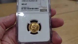 5 рублей 1900 ФЗ в слабе NGC MS67