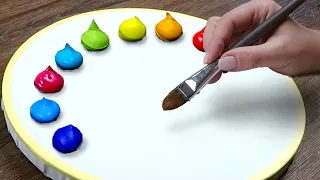 Simple Acrylic Technique Painting Rainbow｜Relaxing Art Videos