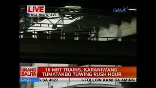 16 MRT trains, karaniwang tumatakbo tuwing rush hour