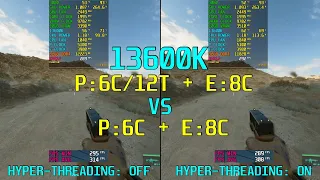13600K / 14600K: Hyper-Threading On vs Off (1080P - Low / DLSS: 19 GAMES )