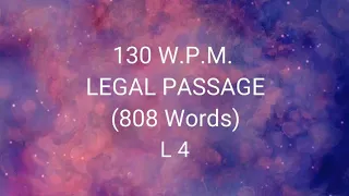 130 W.P.M. LEGAL PASSAGE (808 Words)//NAVIKA SHORTHAND DICTATIONS