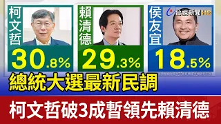 總統大選最新民調 柯文哲破3成暫領先賴清德