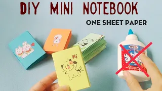 DIY IDEAS | DIY MINI NOTEBOOKS ONE SHEET OF PAPER | Làm Sổ Tay Mini Chỉ 1 Tờ Giấy Không Cần Keo