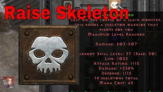 D2R Skills & Abilities - Raise Skeleton (Necromancer Summoning)