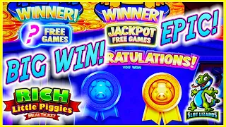 CAN'T BELIEVE SOMEONE LEFT THIS!! Rich Little Piggies Meal Ticket Slot EPIC BIG WIN!