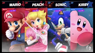 Super Smash Bros Ultimate Amiibo Fights   Request #9209 Mario & Peach vs Sonic & Kirby