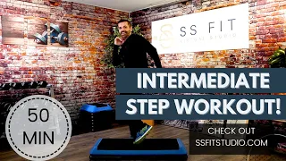 50 Min Step Workout Preview - Steve SanSoucie SS Fit Studio Intermediate Step Aerobics