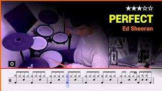 Ed Sheeran - Perfect (★★★☆☆) Pop Drum Cover with Sheet Music