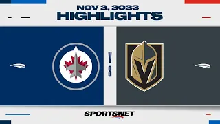 NHL Highlights | Jets vs. Golden Knights - November 2, 2023