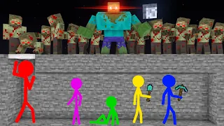 Stickman VS Minecraft: Zombie Apocalypse Part 3 - AVM Shorts Animation