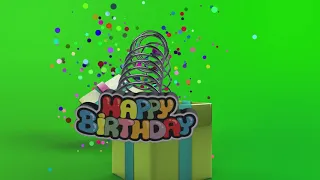 Green screen happy birthday 3D Box 4K | Chroma Key vfx graphics