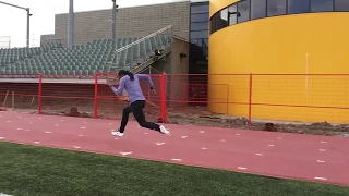 2016 Canadian Olympic Trials 100m: Warm up of Andre de Grasse and Aaron Brown