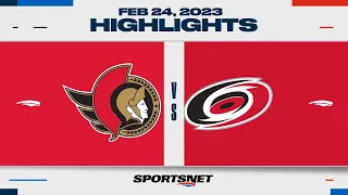 NHL Highlights | Senators vs. Hurricanes - February 24, 2023