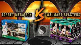 🤔 WHICH IS BETTER? 3 Walmart Blaster Boxes VS. 1 Target Mega Box | 2023 SELECT NBA BASKETBALL CARDS