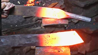 Knife Making - Creating a Super Sharp Chopper Machete Heavy Long Knife from a truck leaf spring
