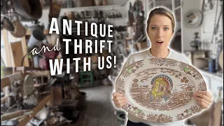 Thrift + Antique Store Shop with Us! Hunting for Antiques in Bay City, MI full of Primitive Relics!