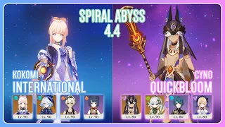 C0 Kokomi International & C0 Cyno Quickbloom | Spiral Abyss 4.4 | Genshin Impact