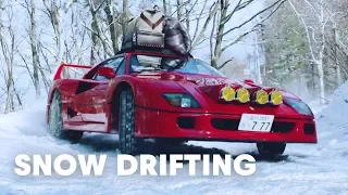 Ferrari F40 Snow Drifting In Japan