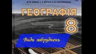 Географія 8 Види забруднень