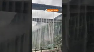 Bridges in China overflow with water after heavy rain