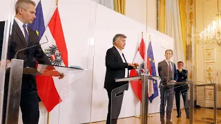 Pressekonferenz nach der Videokonferenz mit den Landeshauptleuten