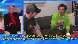 Harry Styles broma a repartidor de pizza en TheEllenShow-Subtitulado Español-Parte 2/2