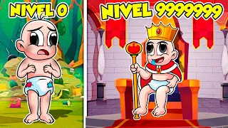 BEBE NOOB PASA DE POBRE A REY 👑😎 ¡REINO NIVEL 99999999 en ROBLOX!