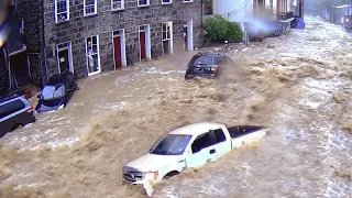 Chaos in Germany! Cars float, houses are washed away by stormy streams of water! Flooding in Hagen!