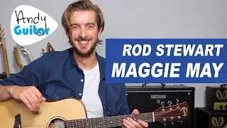 How to Play Maggie May by Rod Stewart on Acoustic Guitar -  Easy Song Lessons