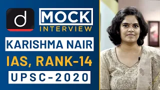 Karishma Nair, Rank -14, IAS - UPSC 2020 - Mock Interview I Drishti IAS English