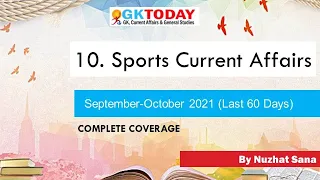 10. Sports Current Affairs (September-October) 2021 by GK Today