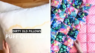 Sewing a Puff Quilted Mat | DIY Puff Quilt ❤✨