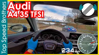 Audi A4 B9 35 TFSI (2019) AUTOBAHN POV TOP SPEED 🚀 #TopSpeedBrothers