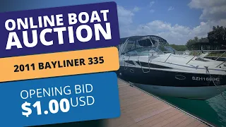 For Sale by Online Boat Auction: 2011 Bayliner 335 Cabin Cruiser for Sale -  Opening Bid $1.00 USD